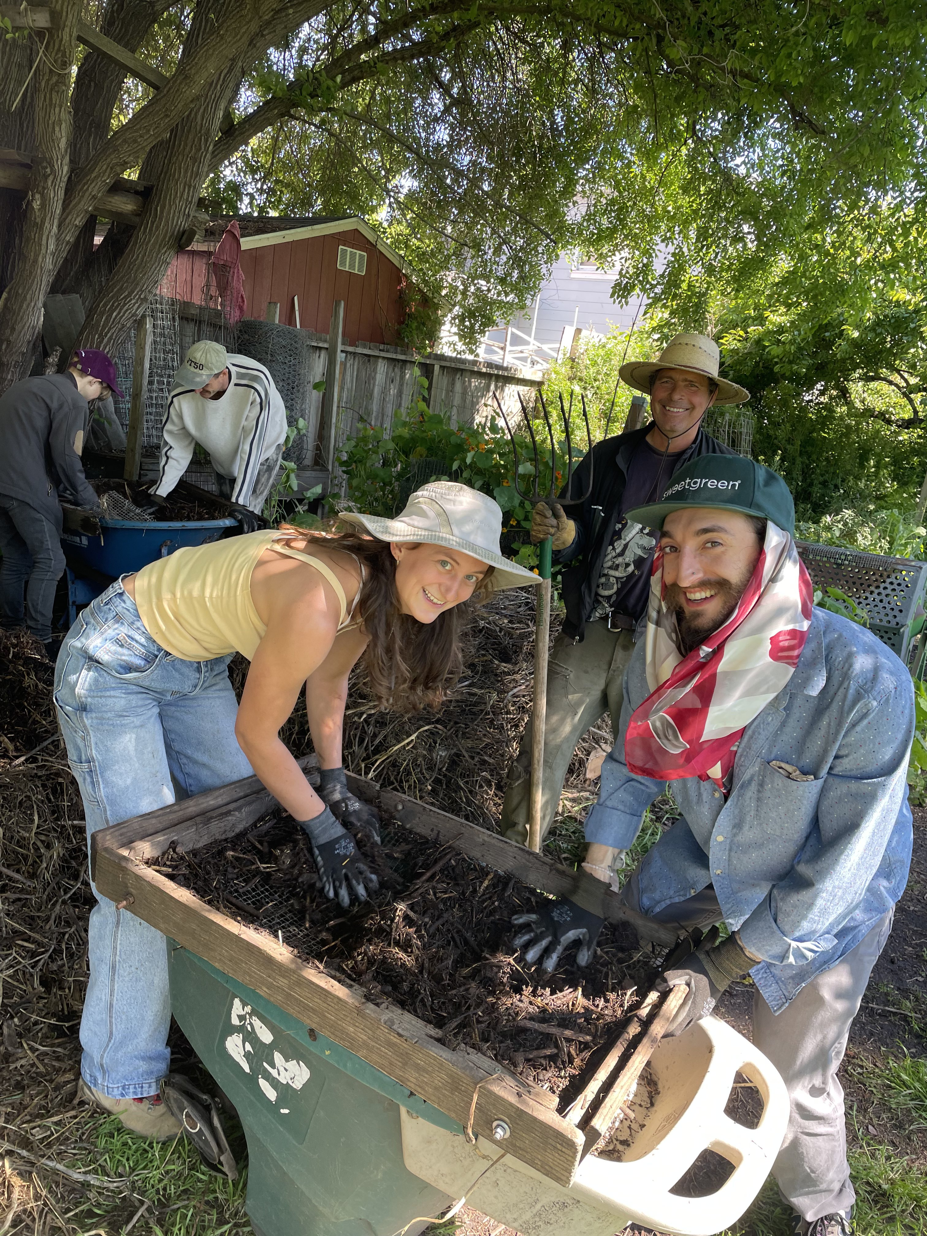 Volunteers working together at Bancroft Community Garden